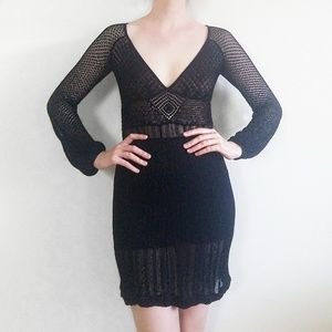Catherine Malandrino Sheer Crochet Lace Dress